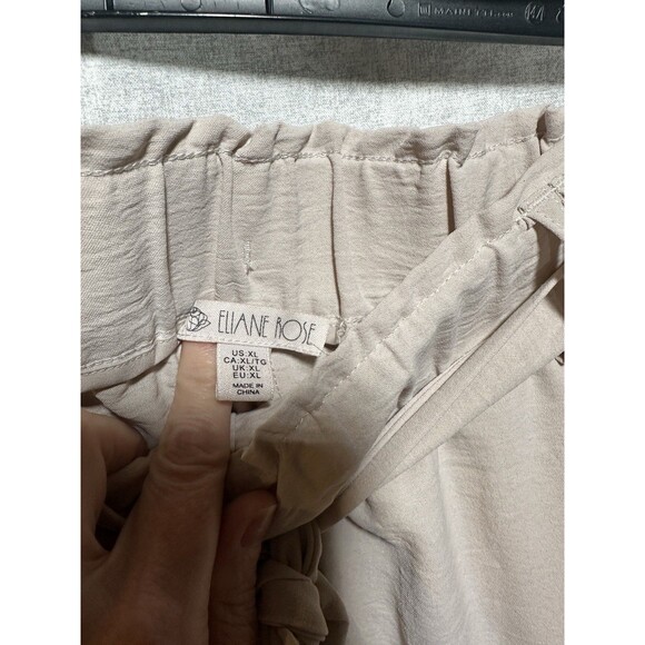 Eliana Rose High-Waisted Wide Leg Pants with Tie Belt Women’s Size XL Beige - Picture 3 of 6